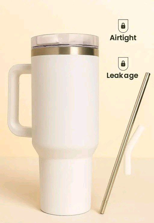 Stainless Steel Tumbler with Straw (1200ml, Multicolor)