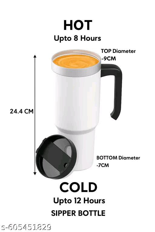 Stainless Steel Tumbler with Straw (1200ml, Multicolor)