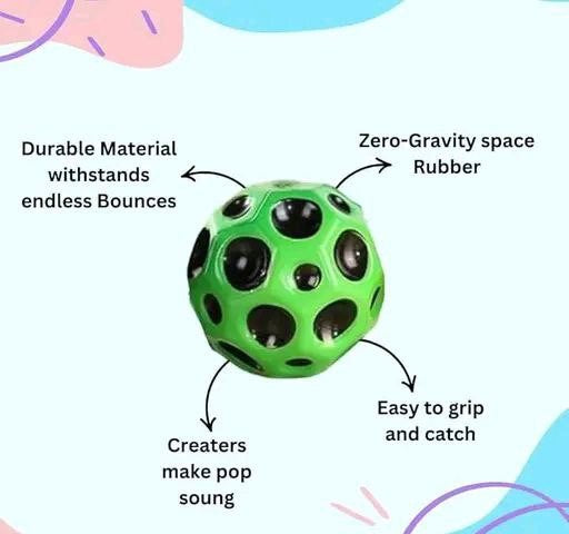 Moon Balls for Kids – Pack of 4 Soft & Lightweight High Bounce Balls – Fun Jumping Toy for Toddlers