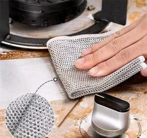 Non-Scratch Dishwashing Steel Scrubber for Utensils – Pack of 10