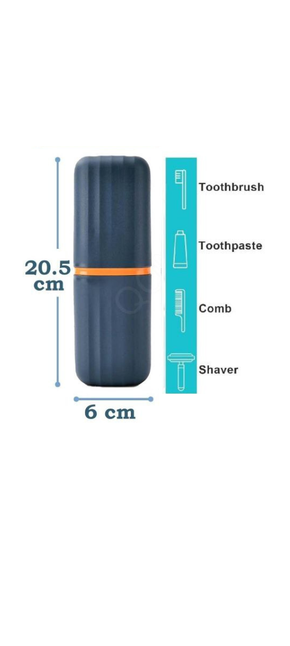 Multipurpose Toothbrush Holder Case – Square Plastic Travel Organizer for Bathroom, School & Camping – Pack of 1 (Navy Blue)
