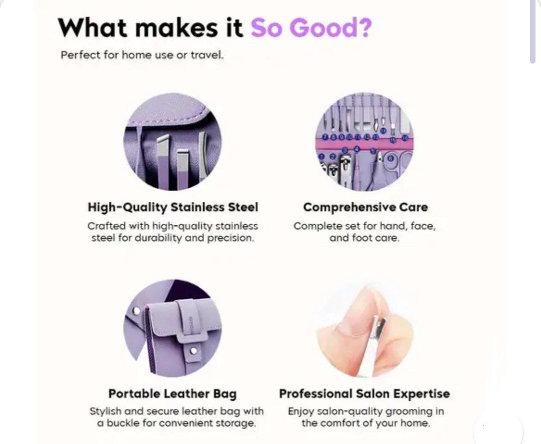 Multipurpose Nail Tools (Set of 16 pcs)-Multicolor