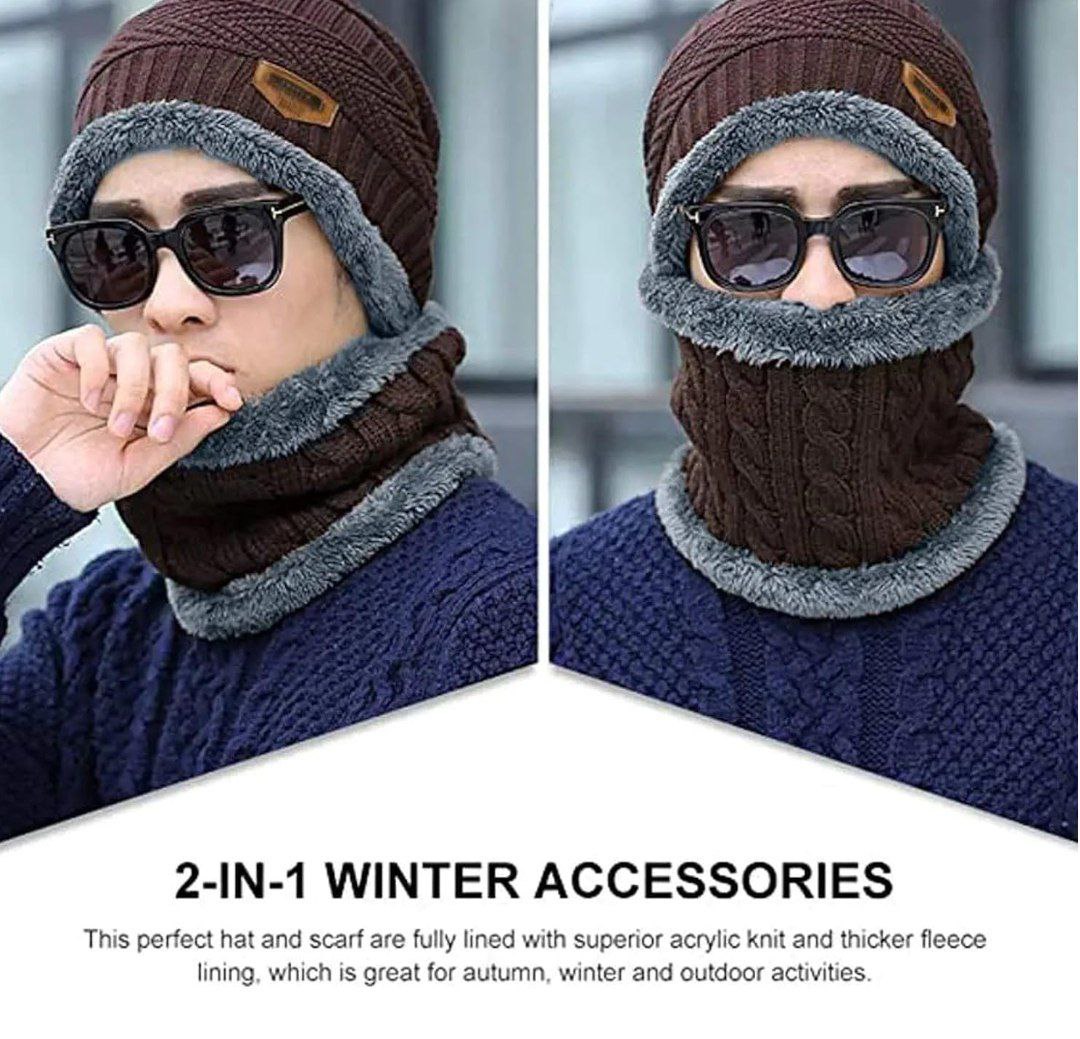 Winter Cap 2 Pcs Set (Imported)
