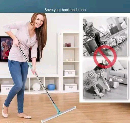 Magic Silicone Broom Floor Wiper | 180° Rotating Squeegee with Adjustable Long Handle for Floor, Tile, Marble, Glass & Window Cleaning