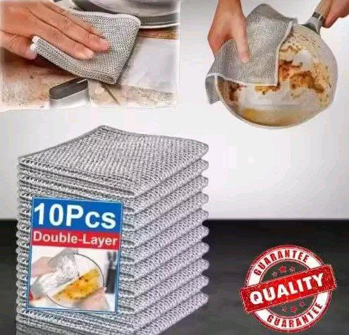 Non-Scratch Dishwashing Steel Scrubber for Utensils – Pack of 10