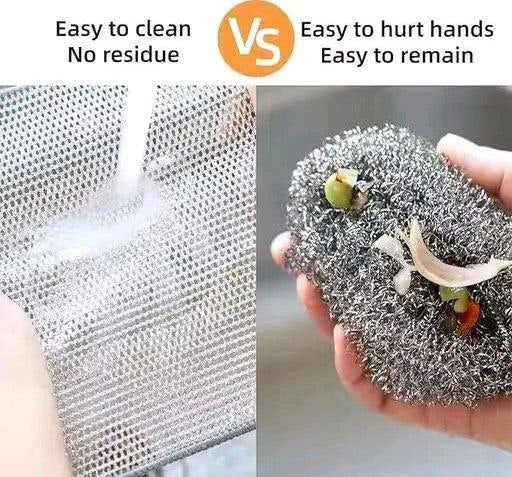 Non-Scratch Dishwashing Steel Scrubber for Utensils – Pack of 10