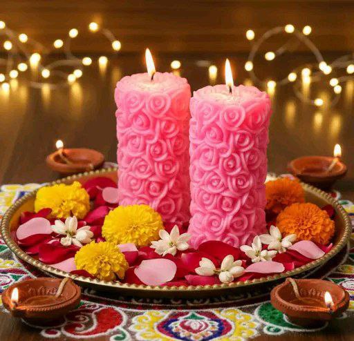 Pillar Designer Candle- Set of 2