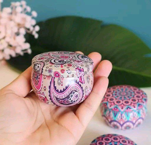 Tin Can Round Shape Aroma Scented Wax Candle-4 pcs