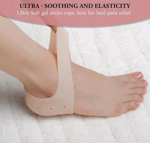 Half Heel Socks For Foot Care, Pain Relief & Heel Cracks- 1 Pair (Free Size)