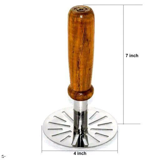 Stainless steel Potato Mesher with wooden Handle - Image 3
