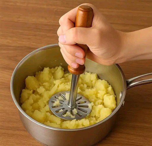 Stainless steel Potato Mesher with wooden Handle - Image 2