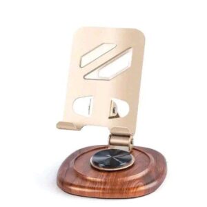 Premium Adjustable Mobile Stand with Wooden Base